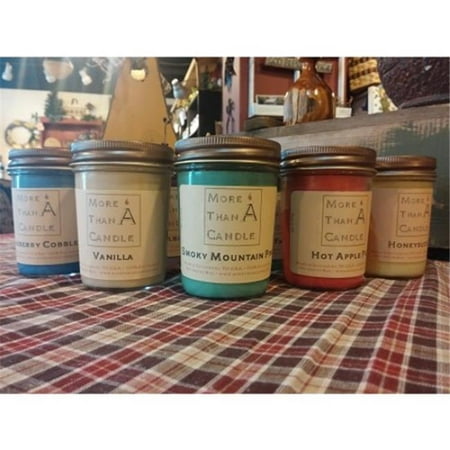 More Than A Candle CPP8J 8 oz Jelly Jar Soy Candle, Caramel Pecan