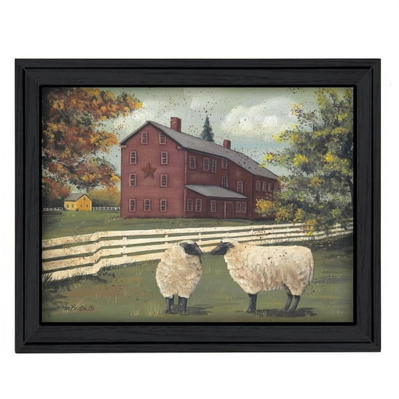 Hancock Sheep By Pam Britton Printed Framed Wall Art Wood Multi-Color