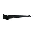 thumbnail image 4 of Renovators Supply Black Spear Tip Strap Pintle Hinge 16 in. L Diamond Etch Style Wrought Iron Lift Off Pin Hinges for Doors Antique Pintle Gate Hinges w/Hardware, 4 of 9