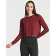 thumbnail image 2 of Real Essentials 4 Pack: Women's Dry-Fit Long Sleeve Petal Back Crop Top - Athletic Cropped Tee (Available in Plus Size), 2 of 6