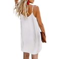 thumbnail image 2 of Mini vestido informal sin mangas con cuello en V y botones con tirantes finos de verano para mujerXXL, 2 of 5