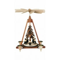 German christmas pyramid Carolers, 5 figurines, 1-tier, height 30 cm / 12 inch, natural, original Erzgebirge by Müller Seiffen