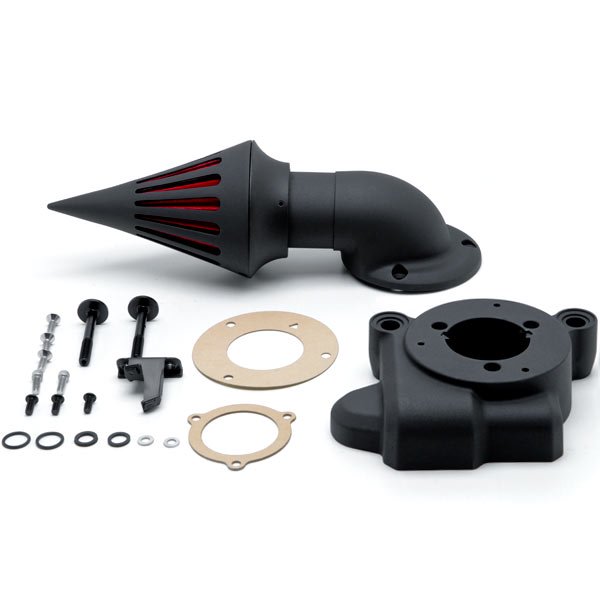 Krator Flat Black Spike Intake Air Cleaner Filter Kit Compatible with