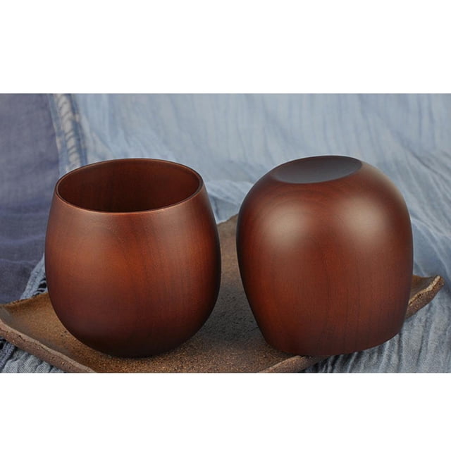 Taza de Cerveza de Bambú Vintage perfecl Taza de madera para leche Marron oscuro
