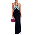 thumbnail image 1 of Vestido Atractivo Vestido ajustado sin espalda para mujer Traje de vacaciones con estampado de rayas de punto y hombros descubiertos Cgtredaw Para estrenar, 1 of 1