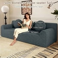 thumbnail image 6 of 71" Small Couches for Small Spaces, Memory Foam Cloud loveseat Corduroy Couch in a Box, Compressed Boneless Sofa for Living Room Bedroom, Apartment Furniture, No Assembly Required, Dark Gray, 6 of 6