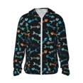thumbnail image 1 of Balery Little Fish Skeleton Sudadera ligera de manga larga con capucha y protección solar UPF 50+ para hombre y mujer, ideal para pesca y running-Large, 1 of 7