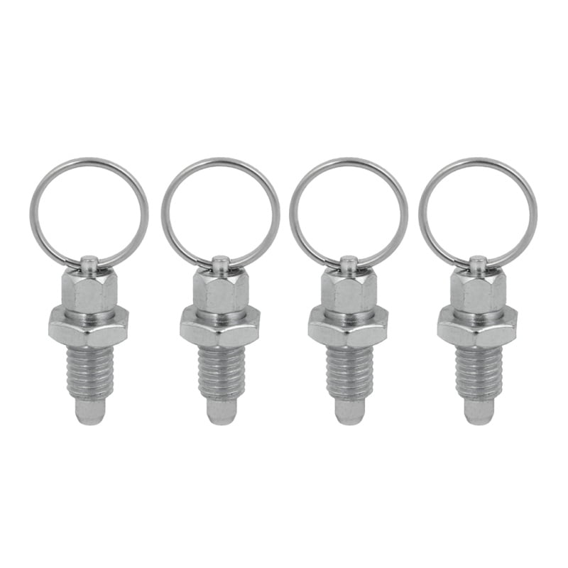 4Pcs M12+M10 Index Plunger W/Ring Pull Spring Loaded Retractable Locking Pin 