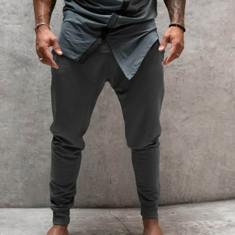 TOWED22 Men's Pants,Unisex Hiphop Elastic Waist Full Length Joggers Haren  Pants 3D Print Flame Sweatpants Dark Gray,XXL