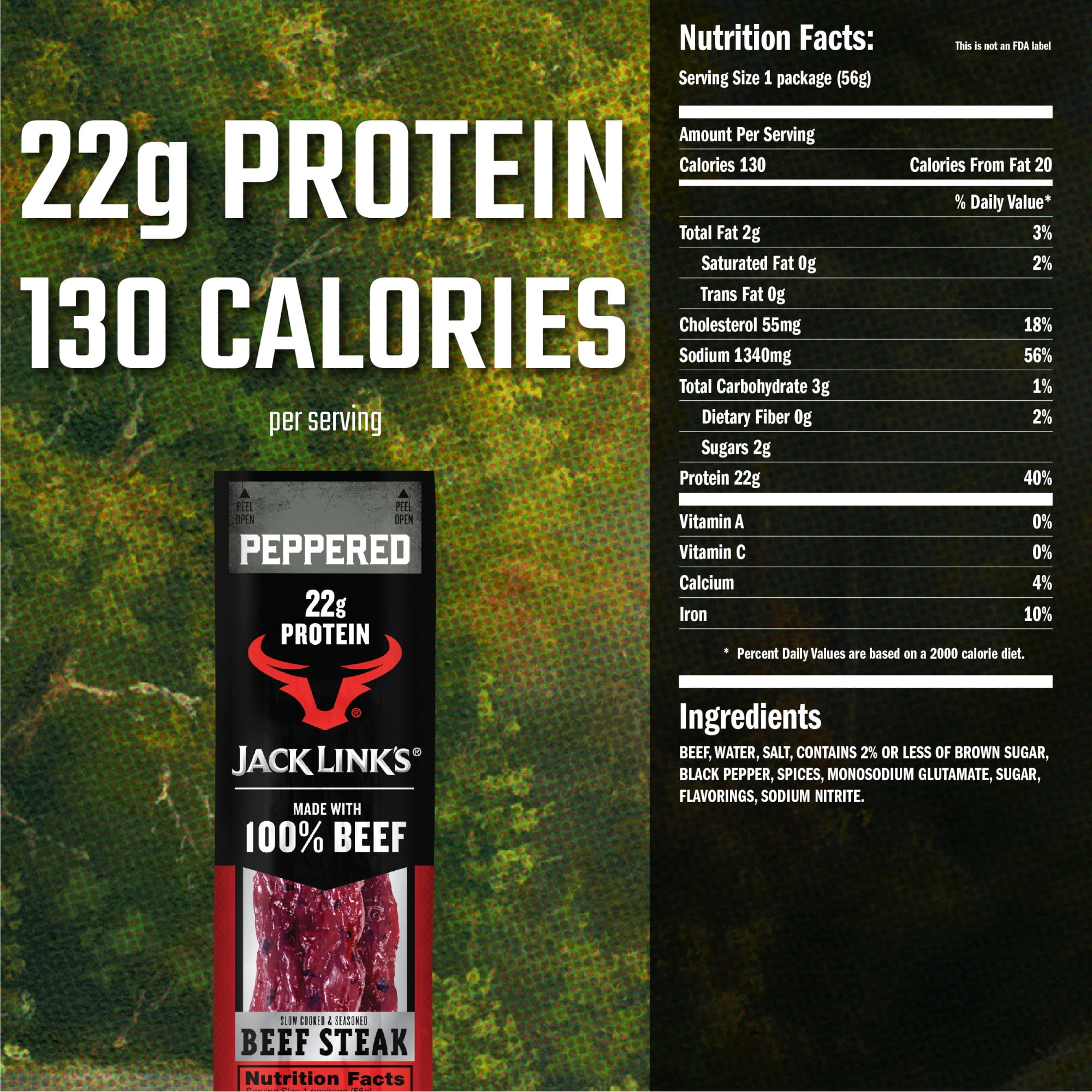 2oz Jack Links Beef Pepper Kippered Steaks