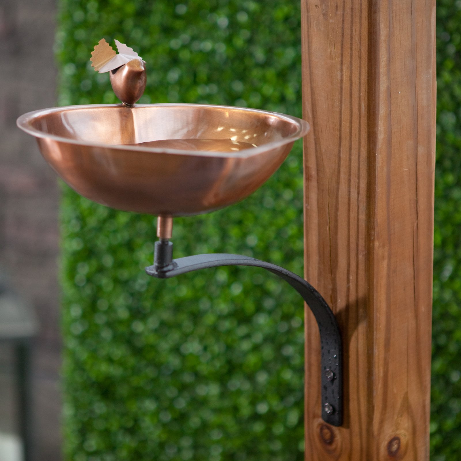 Heart Shaped Birdbath with Wall Mount Bracket by Minuteman/Achla Designs