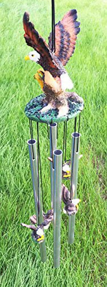 American Bald Eagle With Open Wings Patriotic Bird Resonant Relaxing Wind Chime Patio Garden Decor