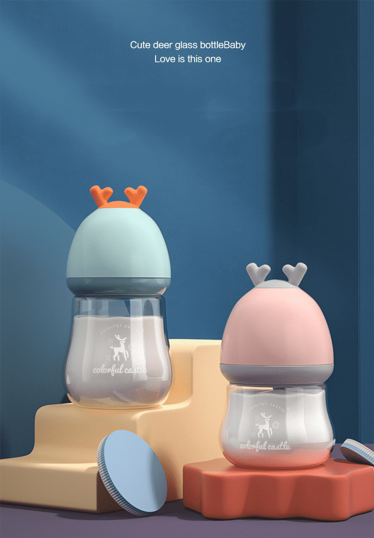 Rush Newborn baby bottle newborn baby antichoking widecaliber glass