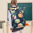 thumbnail image 7 of FORMRS Unisex School Backpack 17" Student Travel Bag with Laptop Compartment, Blue Cubes, 7 of 7