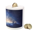 thumbnail image 3 of Galaxy Piggy Bank, Nebula in Cloudy Sky View of Far Stars in Night Sky Milky Way Universe Print, Ceramic Coin Bank Money Box for Cash Saving, 3.6" X 3.2", Navy Blue, by Ambesonne, 3 of 4
