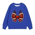 thumbnail image 4 of Odeerbi Kids Boys Girls Christmas Crewneck Sweatshirts Fall Winter Pullover Sweatshirt Kids Long Sleeve Christmas Pattern T-shirt Sweatshirt Top Kids Clothes Blue, 4 of 5