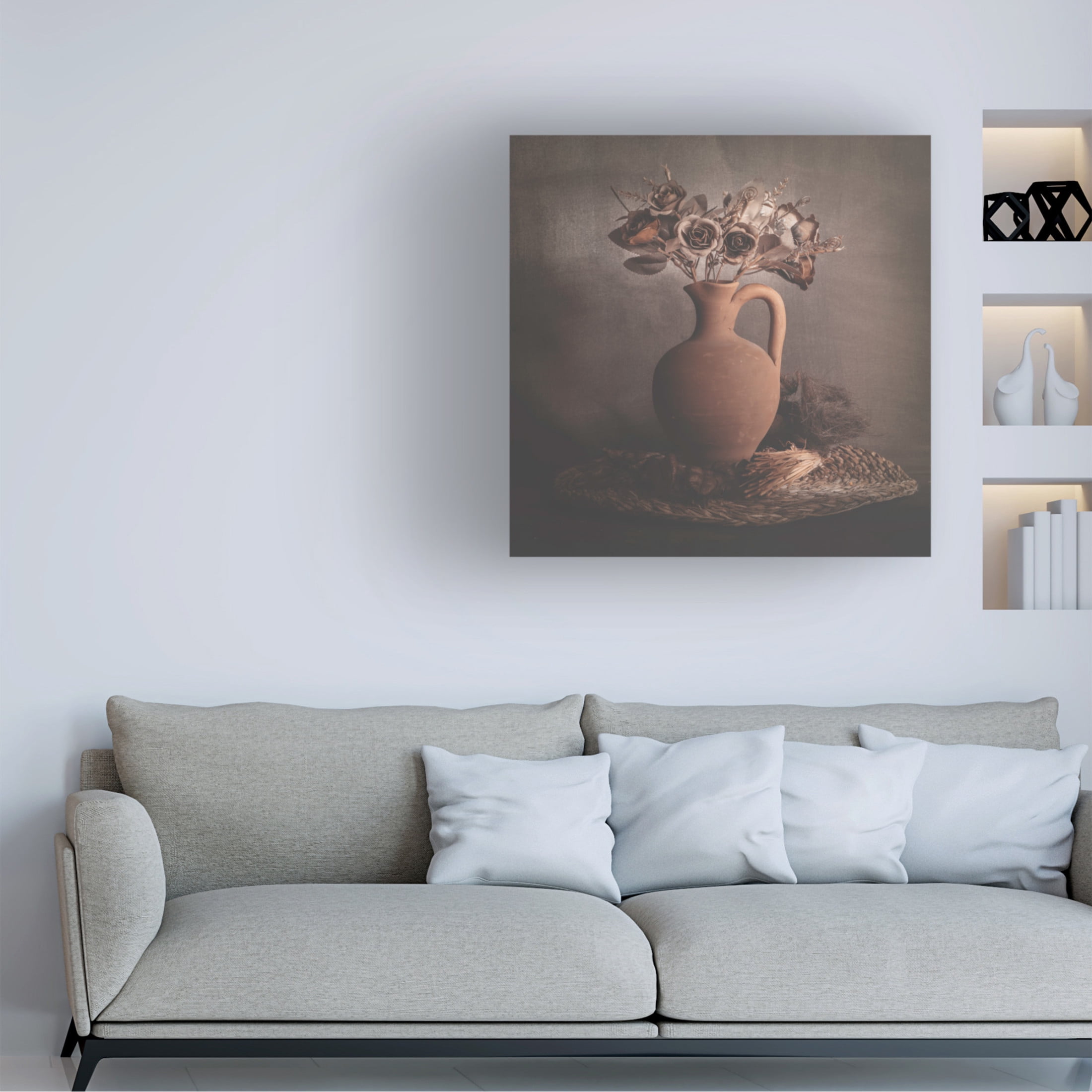 Canvas Wall Art - Cicek Kiral 'Calm Shadows' Wall Art for Living Room, Bedroom, or Office D?cor by Trademark Fine Art - 14 x 14 Inches