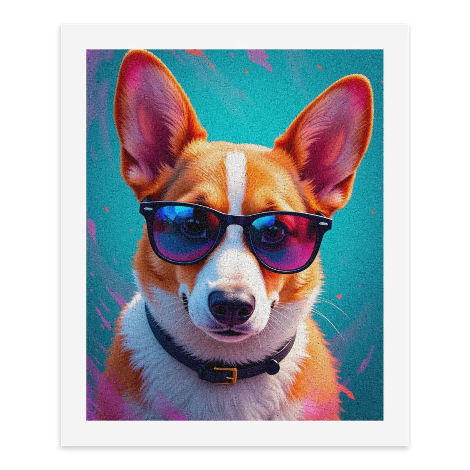 Paint By Numbers Kit for Adults Beginner - Corgi Sunglasses Cool Vibes Art DIY Canvas Painting Kits for Adults, Frameless Paint By Number for Adults for Home Wall Decor 16x20 Inch