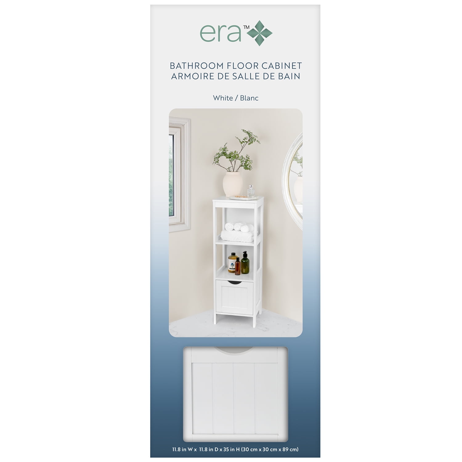 Era Spazio Bath Storage Tower Organizer, White, Storage Tower
