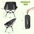 thumbnail image 4 of VECUKTY Portable Camping Chair Set, 2 Pack Lightweight Folding Outdoor Chairs with Carry Bags for Camping, Hiking, Fishing,Black, 4 of 9
