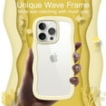 thumbnail image 3 of JETech Cute Case for iPhone 15 Pro Max 6.7-Inch, Wave Frame Curly Shape Shockproof Phone Cover for Women and Girls, Clear Hard PC Back (Yellow), 3 of 7