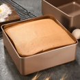 thumbnail image 5 of 2X Gold Square Cake Mould Thickening Non-Stick Ancient Baking Tray Square Deep Baking Pans Barbecue Bread Cake Mold, 5 of 8