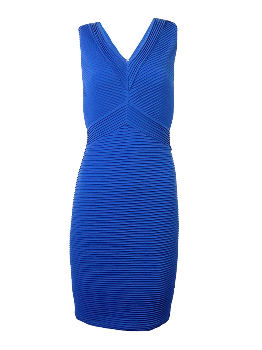V-Neck Back Pintucked Jersey Dress 