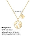 thumbnail image 2 of TINGN Graduation Necklaces for Best Friends 14K Gold Plated Round Disc World Map Necklace Double Side Disc Initial Pendant Necklace, 2 of 5