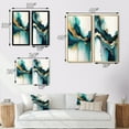 thumbnail image 4 of Designart "Teal and Gold Abstract Expressionism II" Abstract Liquid Ink Framed Wall Art Set Of 2 - Turquoise Abstract Framed Canvas Set For Living Room Decor, 4 of 7