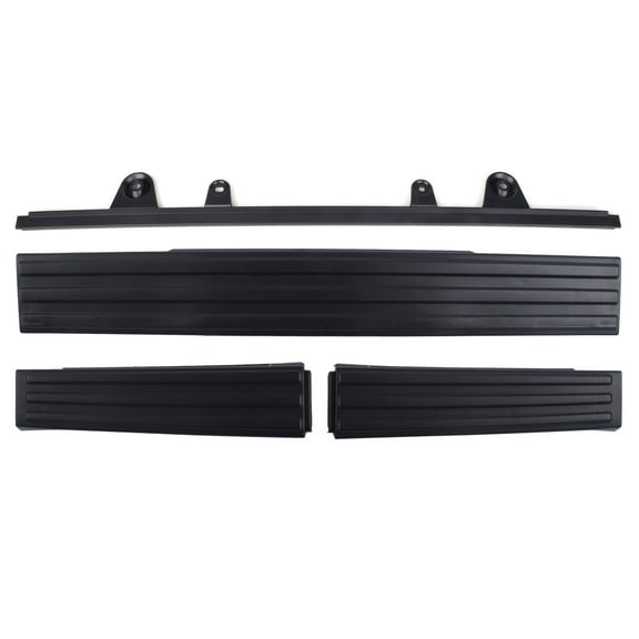 Ikon Motorsports Tailgate Protector Compatible with 2009-2014 Ford F-150 With Flex Step Tailgate PP Matte Black Tailgate Cover Moulding Cap Trim Protector 4PCS