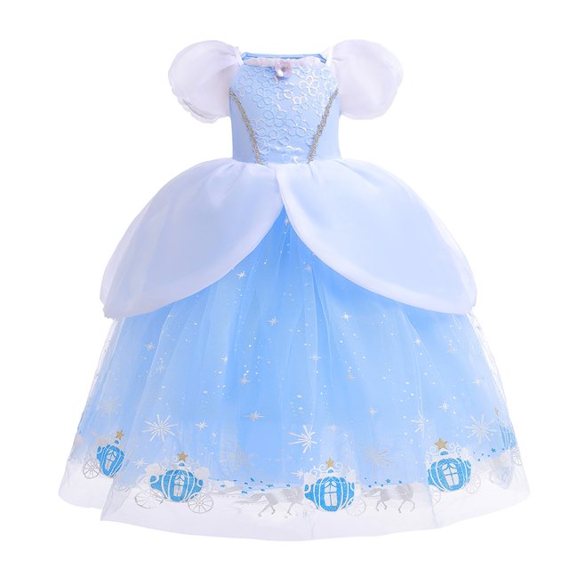 Disney Cinderella Costume Girls Princess Cosplay Dress Up Clothes for Girls Christmas Halloween Party Costume Kids Birthday Gown4T (tag 120) Gao Jinjia LED