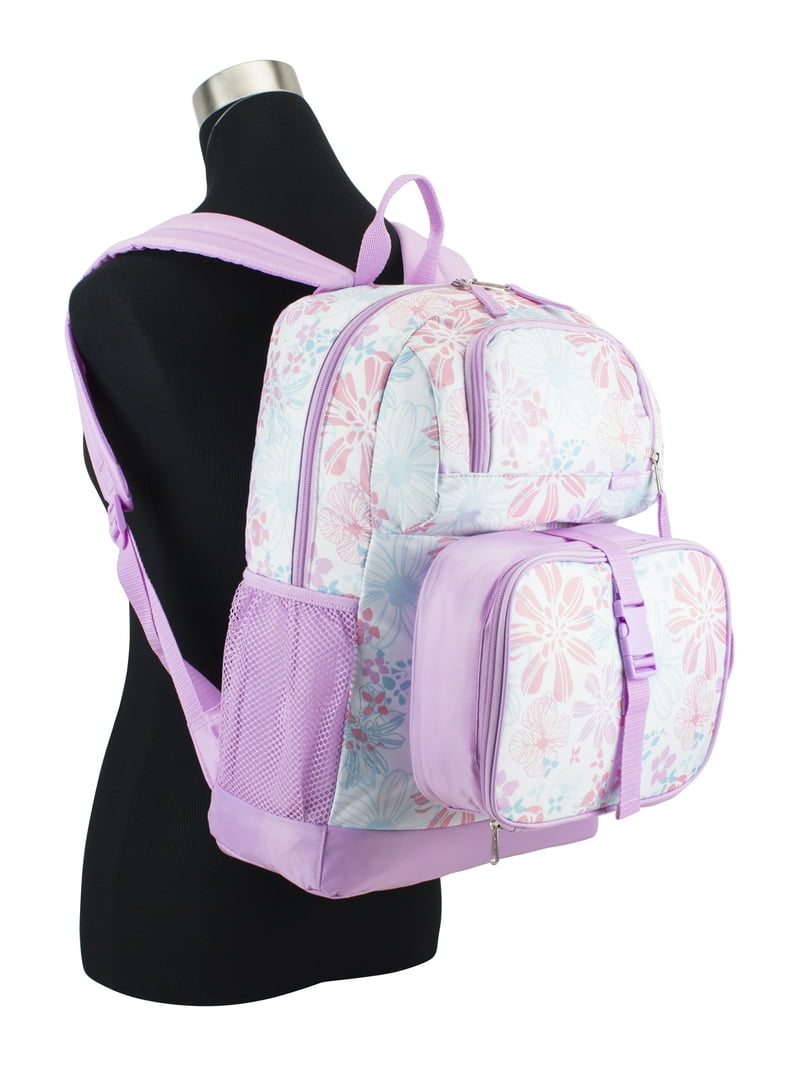 NEW! Floral Backpack, Lunch-bag, & Clutch Bundle School Backpacks for Teen Girls Lightweight Canvas Bookbags  main image 2