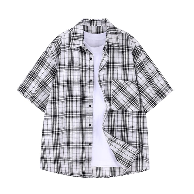 Birdeem Shirts for Men Mens Summer Button Lapel Top