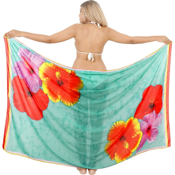 HAPPY BAY Women's Beachwear Sarong Coverups Bikini Skirt Swim Cover up Summer Wraps Swimwear Beach Wrap Skirts for Women One Size Graphical Floral, Green