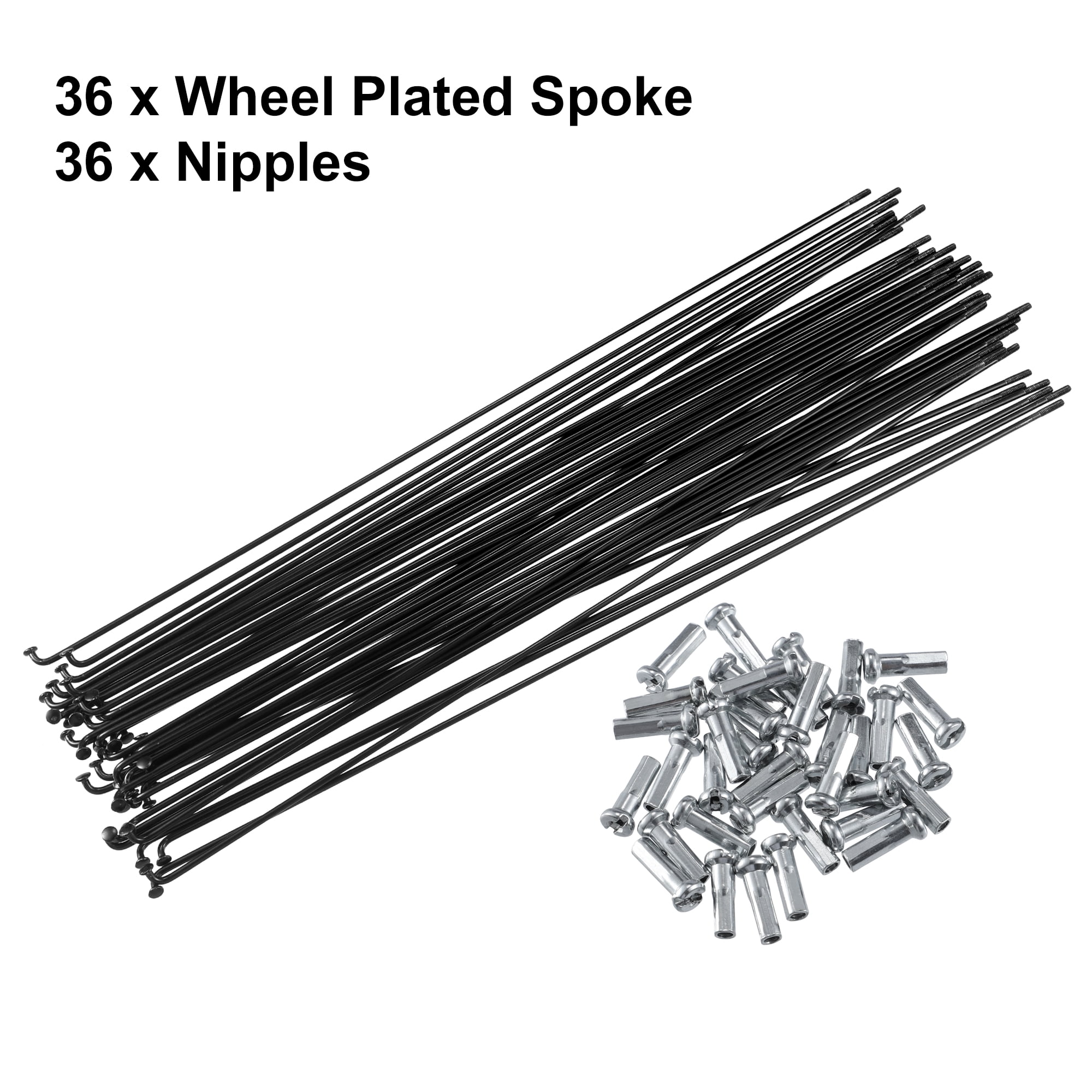 Unique Bargains 36Pcs Motorcycle  Bicycle Steel Spokes 14G Bike Spoke Black 11.1"