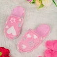 thumbnail image 5 of Xfvqtps Women Fluffy Slippers Love and Star Embroidery Versatile Indoor Home Funny Winter Non-Slip Plush Slippers Pink, 5 of 5