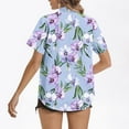 thumbnail image 4 of WCMZJ Hawaiian Shirts for Women Summer Beach Shirt Tropical Shirts Womens Hawaii Button Down Short Sleeve Blouses Button Up Tops Purple L, 4 of 6
