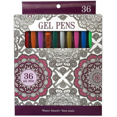 Leisure Arts Gel Pens, Pack of 36 (Best Gel Pens For Coloring)