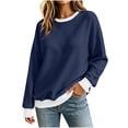 thumbnail image 5 of Chiccall Women's Fleece Crewneck Sweatshirt, Long Sleeve Loose Fit Pullover Casual Tops for Women, 5 of 9