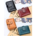 thumbnail image 4 of Cartera de mujer Qarigey de cuero PU corto rojo vino, 4 of 6