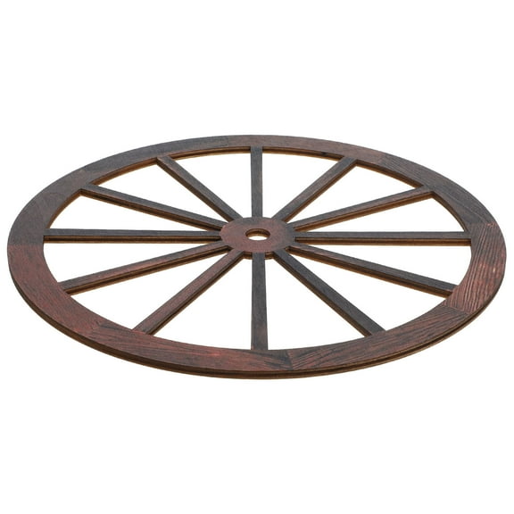FRCOLOR Wood Wheel Decor Wagon Wheel Wall Decor Brown Garden Decoration For Decorators 1Set