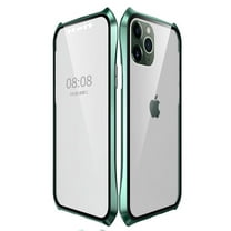 iPhone 11 Pro 5.8" Case with Screen Protector,Allytech Metal Frame Front and Back Tempered Glass Full Screen Coverage Shockproof Wireless Charging Support Case Cover for Apple iPhone 11 Pro,Darkgreen