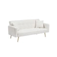 thumbnail image 6 of Newboti Furniture 71.7 - inch Beige Teddy Fleece Sofa Bed, accompanied by two luxurious throw pillows for enhanced coziness BN.9309, 6 of 9