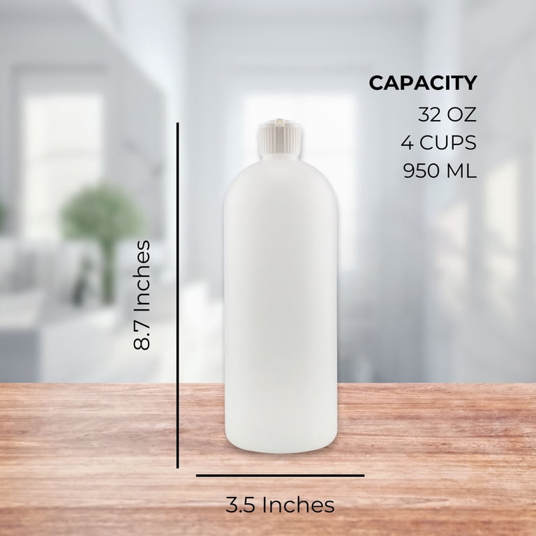 Bar5F 32oz Flip-Top Squeeze Bottles (4-Pack) – BPA-Free HDPE For Shampoo, Cleaning & Crafts