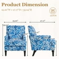 thumbnail image 2 of Villeston Mid-Century Chenille Solid Print Removable Back Cushion Armchair, Beige, 2 of 6
