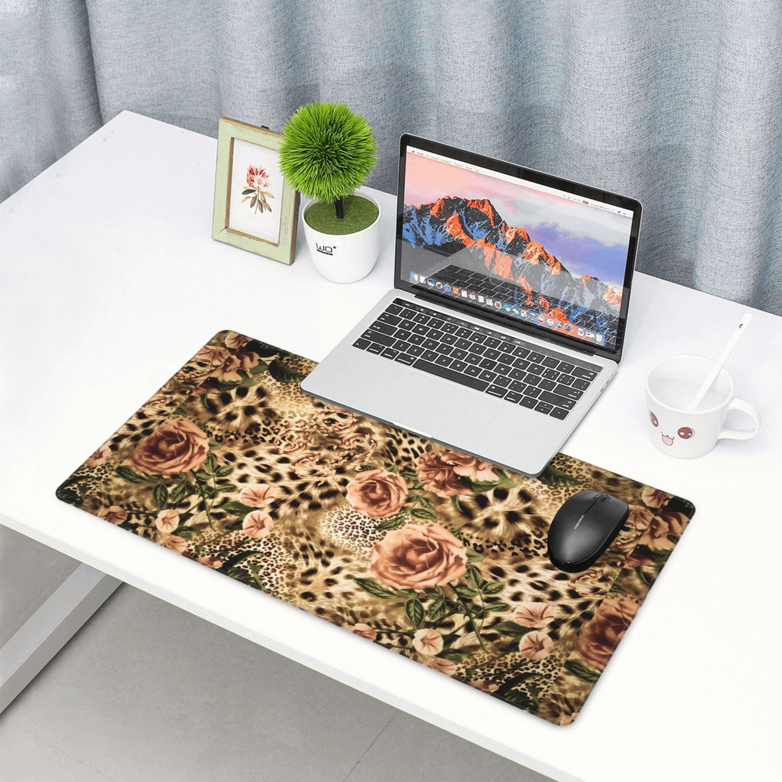 Kdxio Animal Leopard Print Large Gaming Mouse Pad,Non-Slip Base,Water Resist Keyboard Pad for Gamer,Office & Home,29.5 x 15.8 in