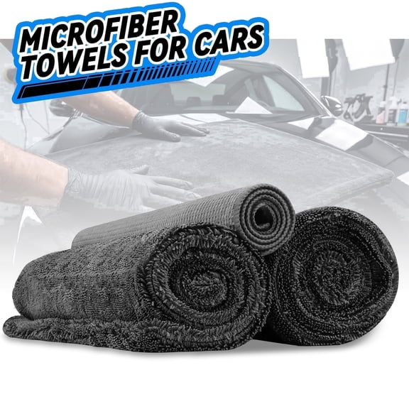 Lafati 3-Piece Car Drying Towel Kit, 1200GSM Double Twisted Loop Ultra Absorbent Microfiber Towels for Cars , Scratch-Free Professional Detailing Kit for Cars, Trucks, Suvs
