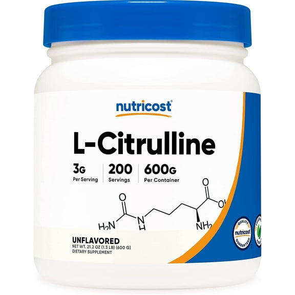 Nutricost Pure L-Citrulline Powder 600 Grams - No Malate, Non-GMO Supplement