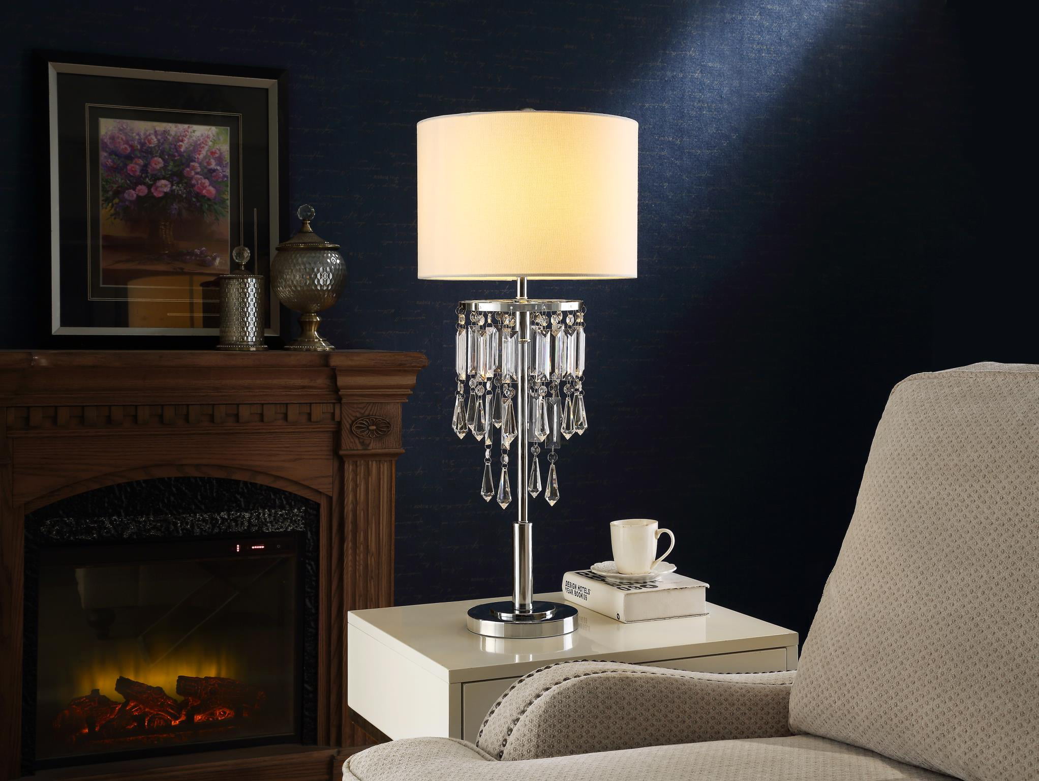 Willow Table Lamp, Chrome