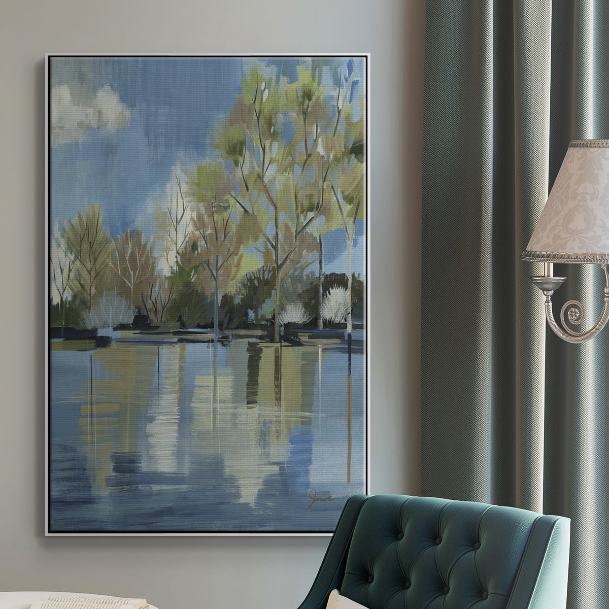 Enchanted Forest I Framed Premium Gallery Wrapped Canvas - Ready to Hang - 17 x 25 - White Floating Frame